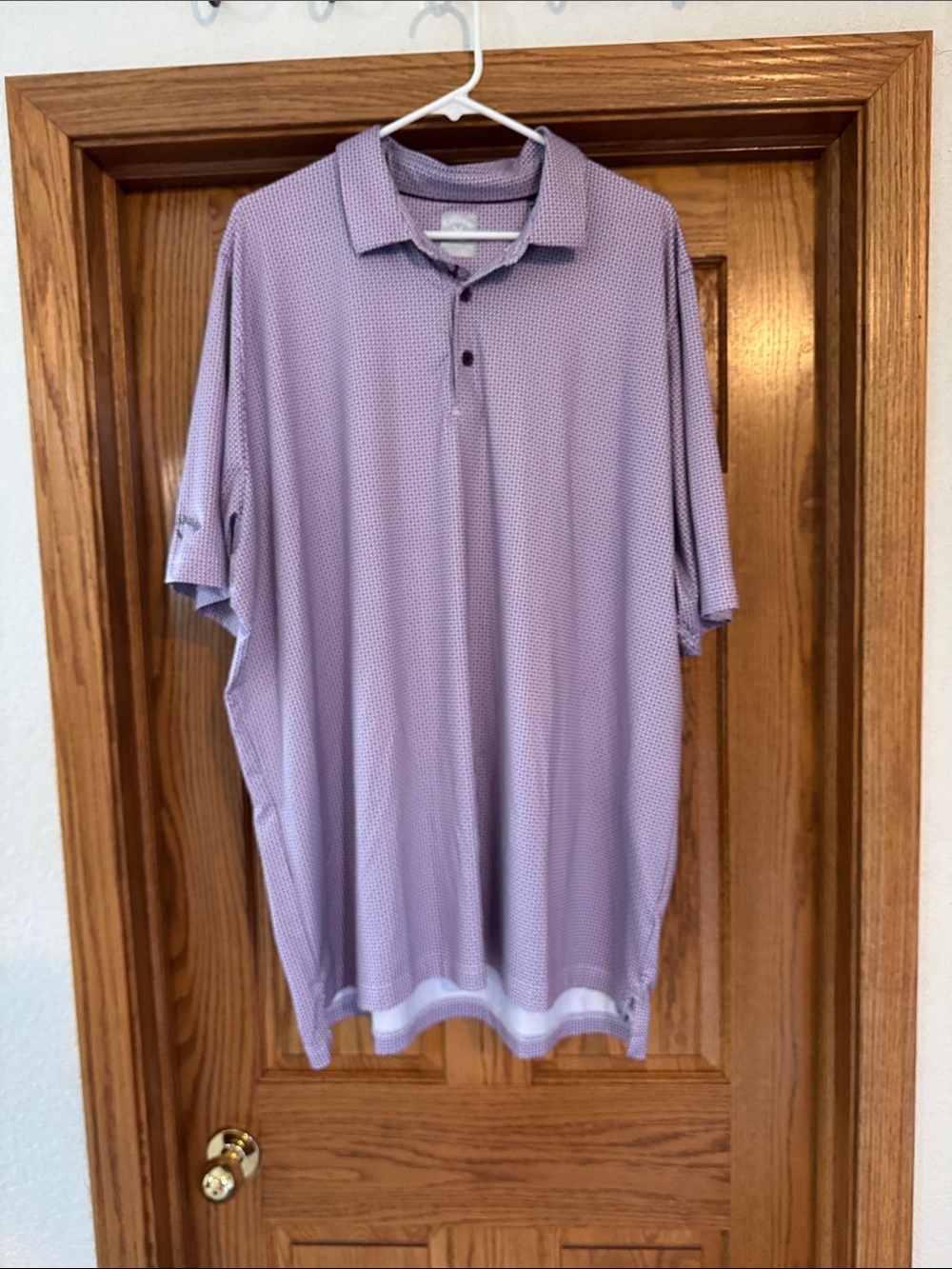 Callaway Lavender Micro-Pattern Golf Polo
